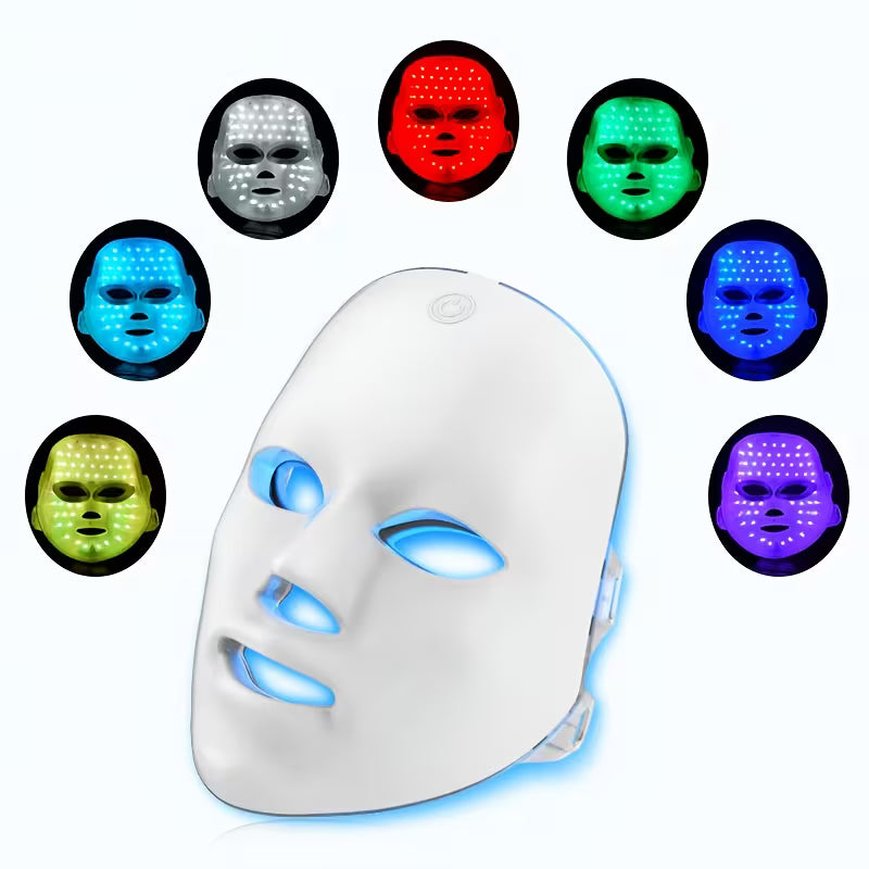 White LED face mask with different colour settings